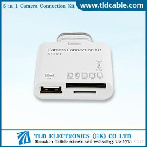 White 5+1 in 1 Camera Connection Kit for iPad